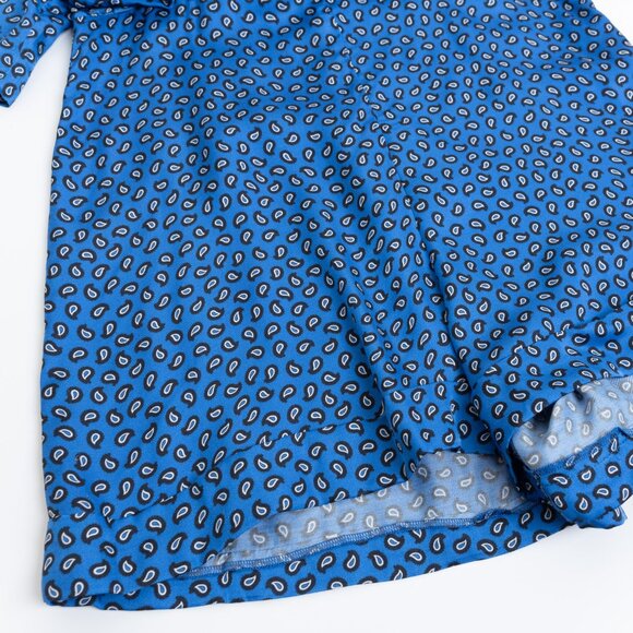 Maje Satin Romper Blue Paisley Ilona Playsuit Size EU 36 - Picture 8 of 16